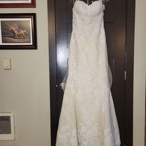 Lace wedding dress in ivory